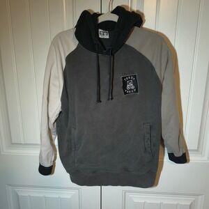 Teddy Fresh Colorblock Hoodie Mens Small Grey Tan Black Ragla